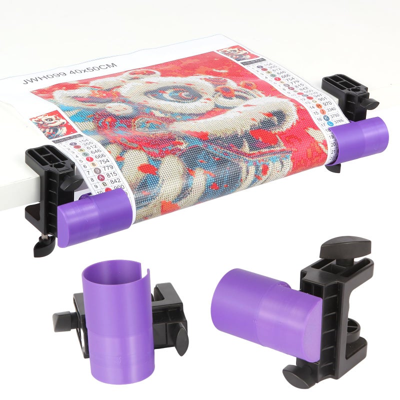 DAFENCHI Diamond Painting Canvas Roll Holder, Adjustable Diamond Painting Canvas Holder Table Clamp, Easily Roll Up & Store Canvas Diamond Art Painting Roller Tool - Image 1