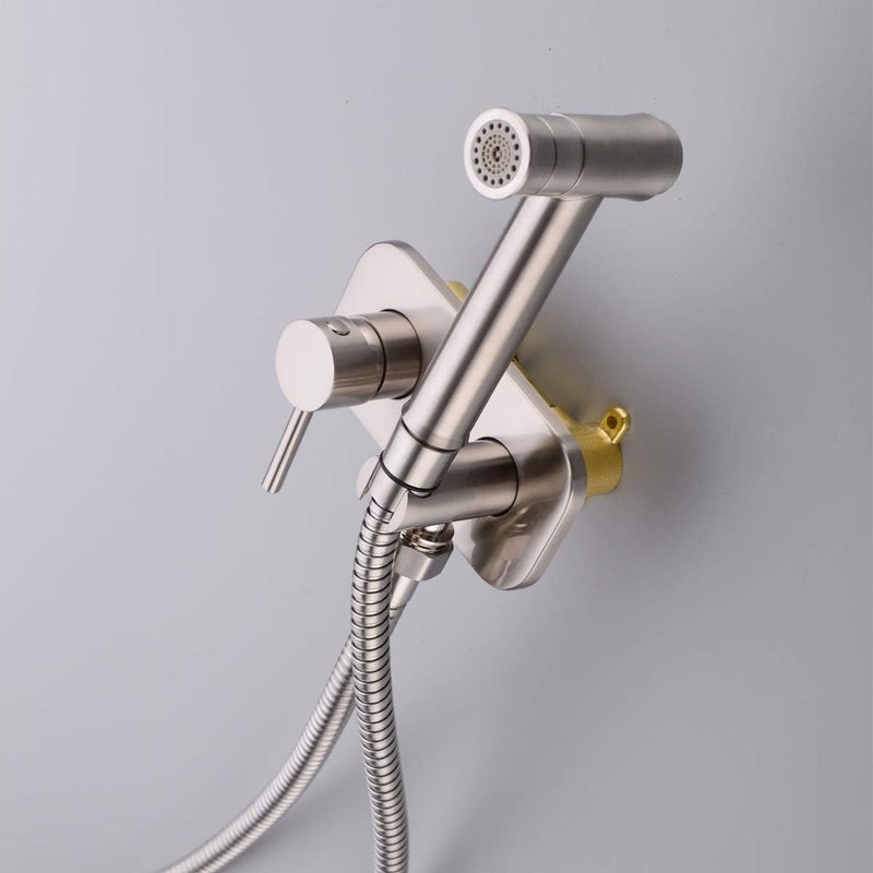 TRUSTMI Toilet Concealed Hot and Cold Bidet Spray SetBrushed Nickel - Image 2