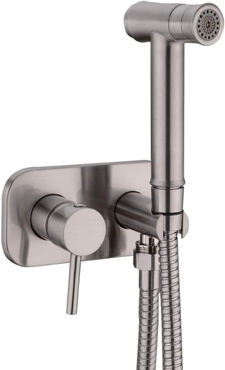 TRUSTMI Toilet Concealed Hot and Cold Bidet Spray SetBrushed Nickel - Image 1