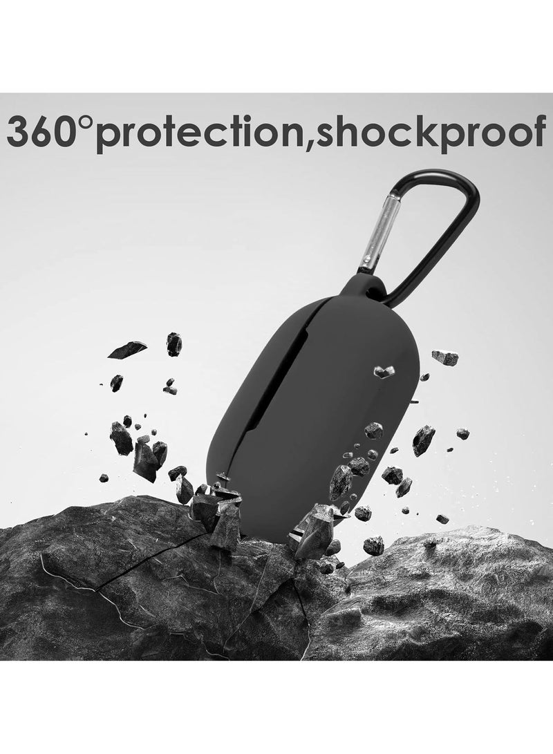 Silicone Case for Beats Solo Buds 2024, Premium Shockproof Case Cover with Carabiner and Cleaning tools-Black - Image 4