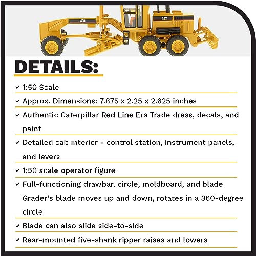 Diecast Masters 1/50th Caterpillar 140H Motor Grader 85030 - Image 4