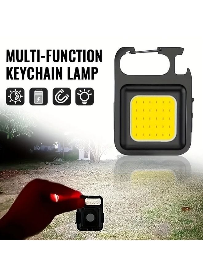 Mini Keychain Lamp USB Rechargeable Adjustable Angle Magnetic Base Flashlight For Camping Emergency - Image 3