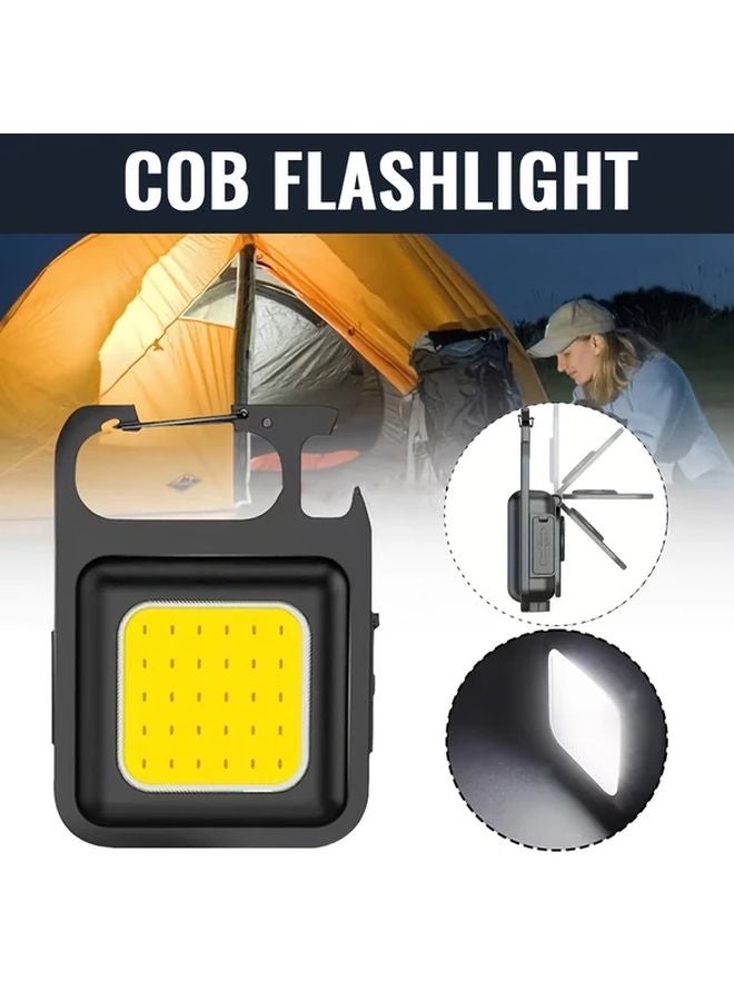 Mini Keychain Lamp USB Rechargeable Adjustable Angle Magnetic Base Flashlight For Camping Emergency - Image 2