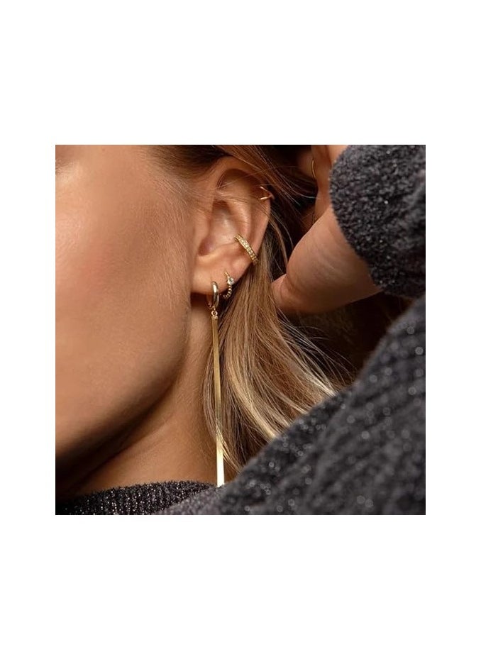 Fayrouz Jewellery - Dangle earrings made of stainless steel plated with 18-karat gold, with a modern, shiny, winding snake design for women and teenage girls, suitable for all people, from Fayrouz Jewelry. shaving - Image 1