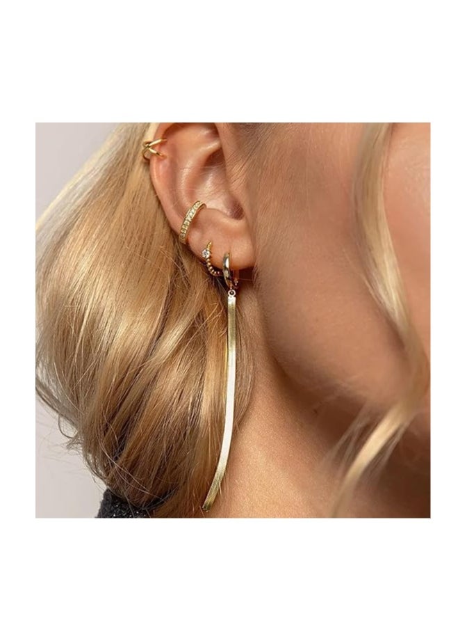 Fayrouz Jewellery - Dangle earrings made of stainless steel plated with 18-karat gold, with a modern, shiny, winding snake design for women and teenage girls, suitable for all people, from Fayrouz Jewelry. shaving - Image 1