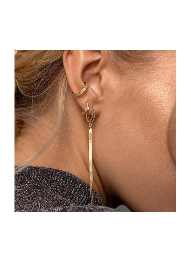 Fayrouz Jewellery - Dangle earrings made of stainless steel plated with 18-karat gold, with a modern, shiny, winding snake design for women and teenage girls, suitable for all people, from Fayrouz Jewelry. shaving - Image 1