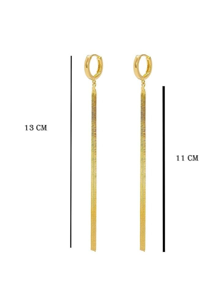 Fayrouz Jewellery - Dangle earrings made of stainless steel plated with 18-karat gold, with a modern, shiny, winding snake design for women and teenage girls, suitable for all people, from Fayrouz Jewelry. shaving - Image 1