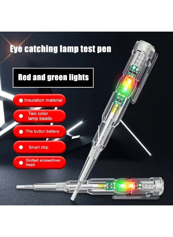 قلمان لاختبار الجهد الكهربائي: كاشف جهد، قلم اختبار جهد رقمي AC/DC 70-250 فولت مع شاشة LED - Image 3