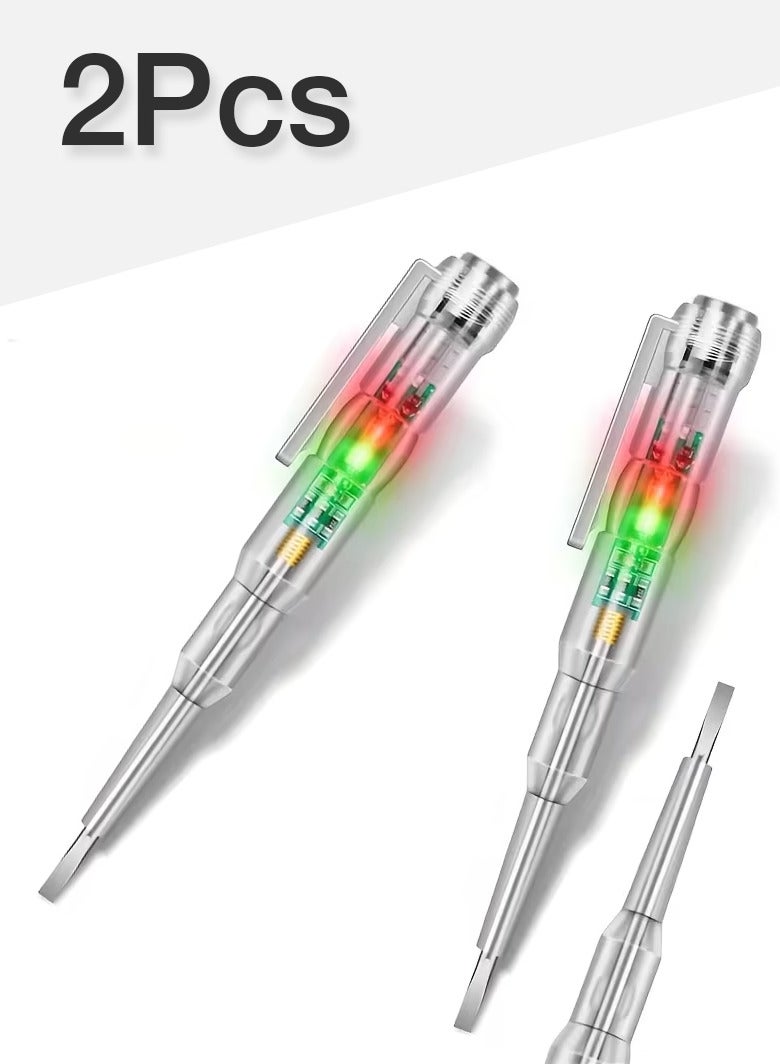 قلمان لاختبار الجهد الكهربائي: كاشف جهد، قلم اختبار جهد رقمي AC/DC 70-250 فولت مع شاشة LED - Image 1