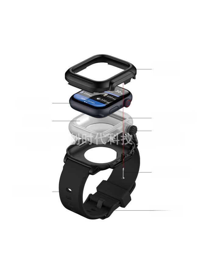 For Apple Iwatch Protective Case Apple Watch87654se Strap Silicone Integrated Waterproof Swimming - Image 4