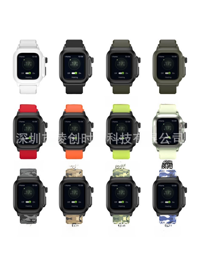 For Apple Iwatch Protective Case Apple Watch87654se Strap Silicone Integrated Waterproof Swimming - Image 3