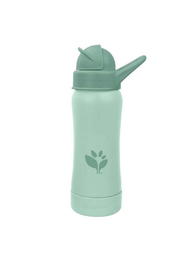 Green Sprouts® Sprout Ware® Straw Bottle 10oz., 6mo+, Plant-Plastic, Platinum-Cured Silicone, Dishwasher Safe, Grows with Baby, Tested for Hormones - Sage - Image 1