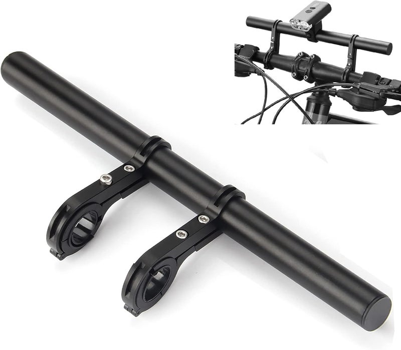XNX Bike Bicycle Double Handlebar Extender Extension,11.8"(30 cm) Aluminum alloy Super Long Bracket Accessories，For Bike Mounts,Extender Bars, Headlights,Light Lamp,Phone Mount,For 31.8mm/25.4mm caliber - Image 1