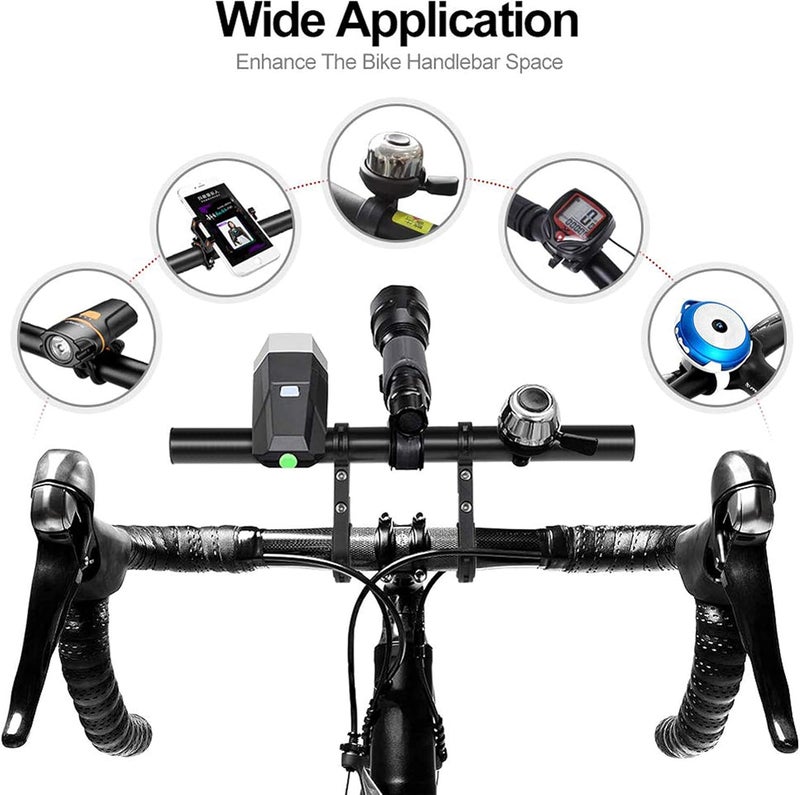 XNX Bike Bicycle Double Handlebar Extender Extension,11.8"(30 cm) Aluminum alloy Super Long Bracket Accessories，For Bike Mounts,Extender Bars, Headlights,Light Lamp,Phone Mount,For 31.8mm/25.4mm caliber - Image 4