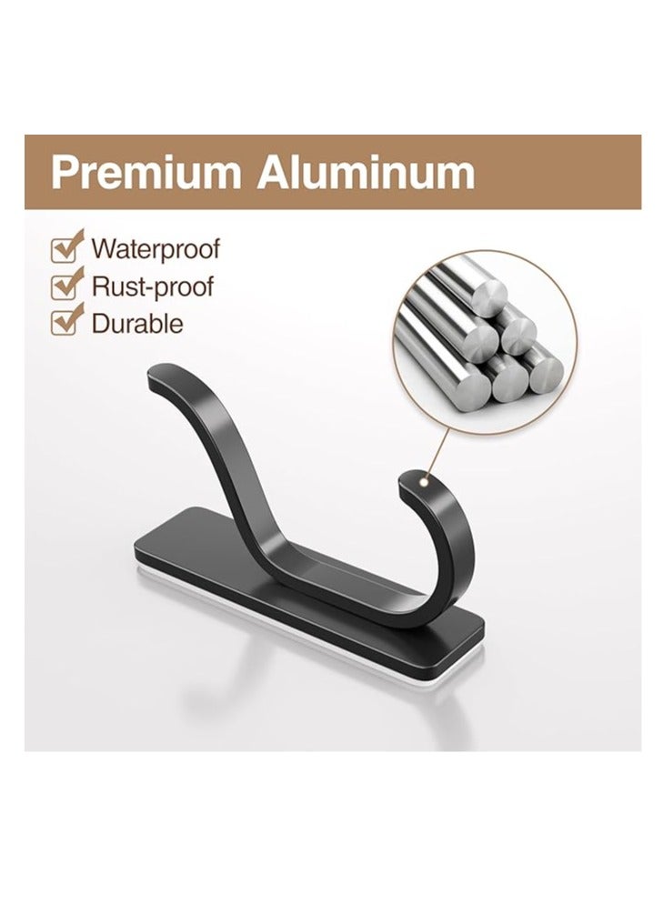 عربست خطافات تعليق على الحائط والباب: خطافات لاصقة للقبعات والمناشف والحقائب والملابس والمفاتيح وحقائب الظهر، وشماعات للمطبخ والحمام والدش، متينة وقابلة للالتصاق، تتحمل وزن 13 رطلاً، مصنوعة من الفولاذ المقاوم للصدأ، لون أسود، عبوة من 4 قطع - Image 3