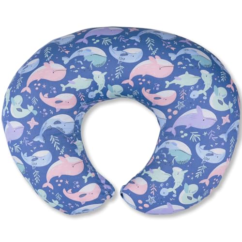 x-vesolje xvesolje Nursing Pillow Breastfeeding Pillow with Removable Cover Ergonomic Breast Feeding Pillow Baby Feeding Support Pillow for Mom Easier Breastfeeding Original SizeWhale - Image 1