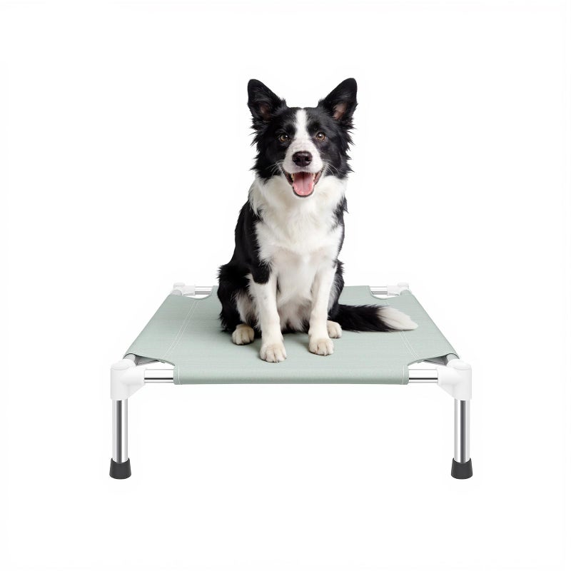 Makerfire Elevated Dog Bed, Indoor/Outdoor Raised Dog Cot for Small Dogs, Detachable Pet Bed with Non-Slip Feet, Polyester Cotton (19.5'' L x 19.5'' W x 6.4" H) - Image 1
