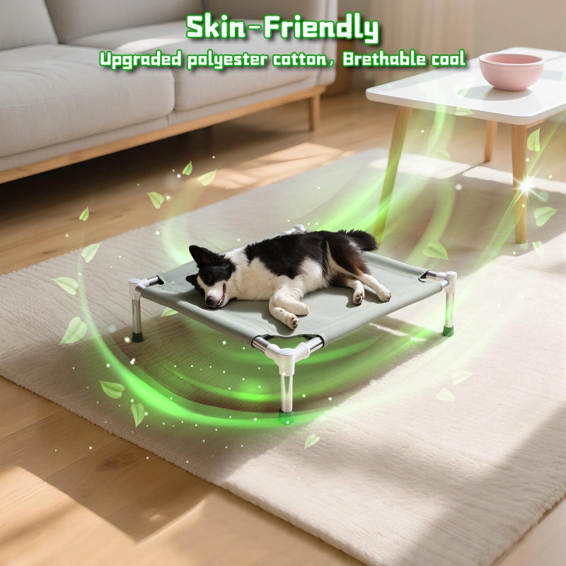 Makerfire Elevated Dog Bed, Indoor/Outdoor Raised Dog Cot for Small Dogs, Detachable Pet Bed with Non-Slip Feet, Polyester Cotton (19.5'' L x 19.5'' W x 6.4" H) - Image 5