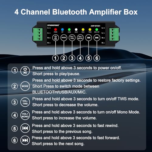 STUDIOFINIX 6.5 Inch Bluetooth Ceiling Speakers 640Watts 2-Way Great for Home Theater, Living Room, Office, Kichten, Study Room, Basement, Covered Patio and Flush Mounts(4 Speakers) - Image 4