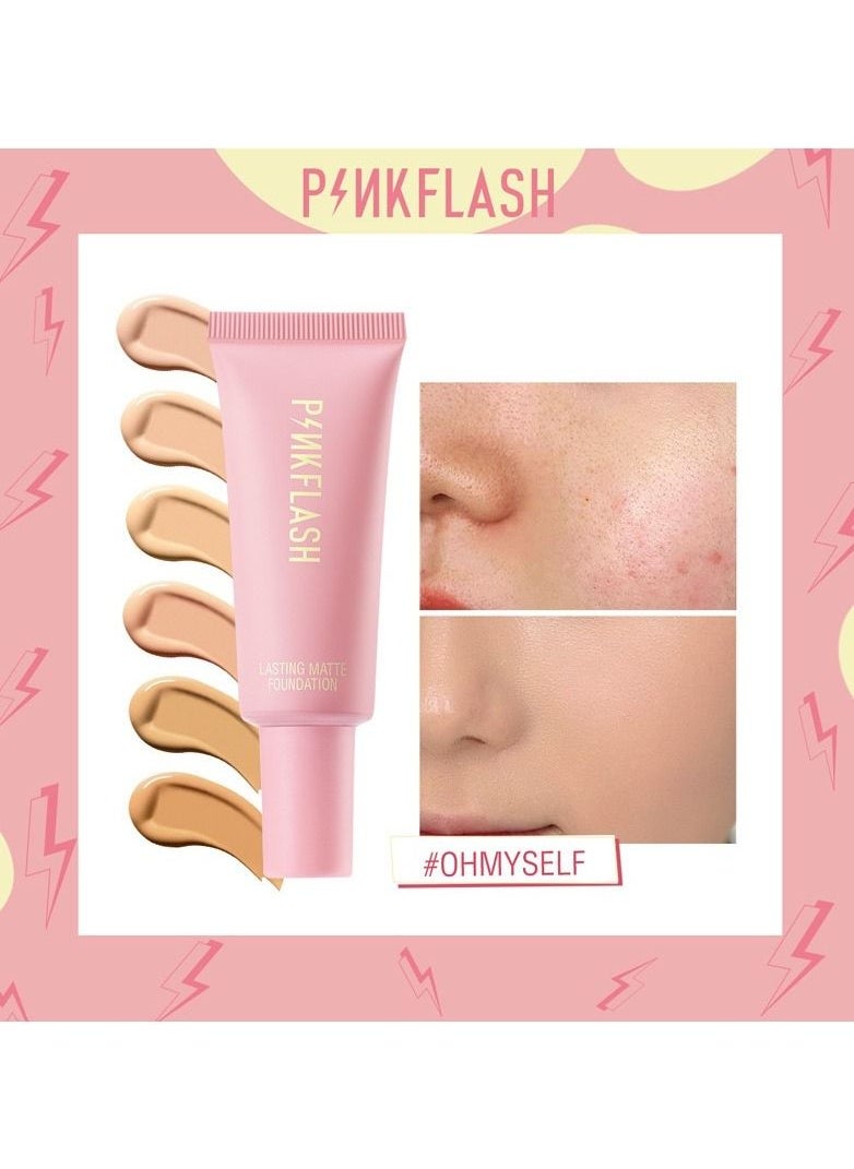 PINKFLASH - Pinkflash BB Cream Full Cover Face Base Waterproof Long-lasting Liquid Foundation. #1 Vanilla - Image 1