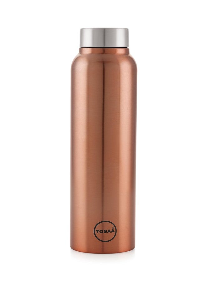 Tosaa Stainless Steel Sleek Design Sports/Fridge Wide Mouth Water Bottle 900 ml, Rose Gold| Eco Friendly | BPA Free | Water Bottle for Office, Gym, School, Yoga, Trekking, Men, Women and Kids