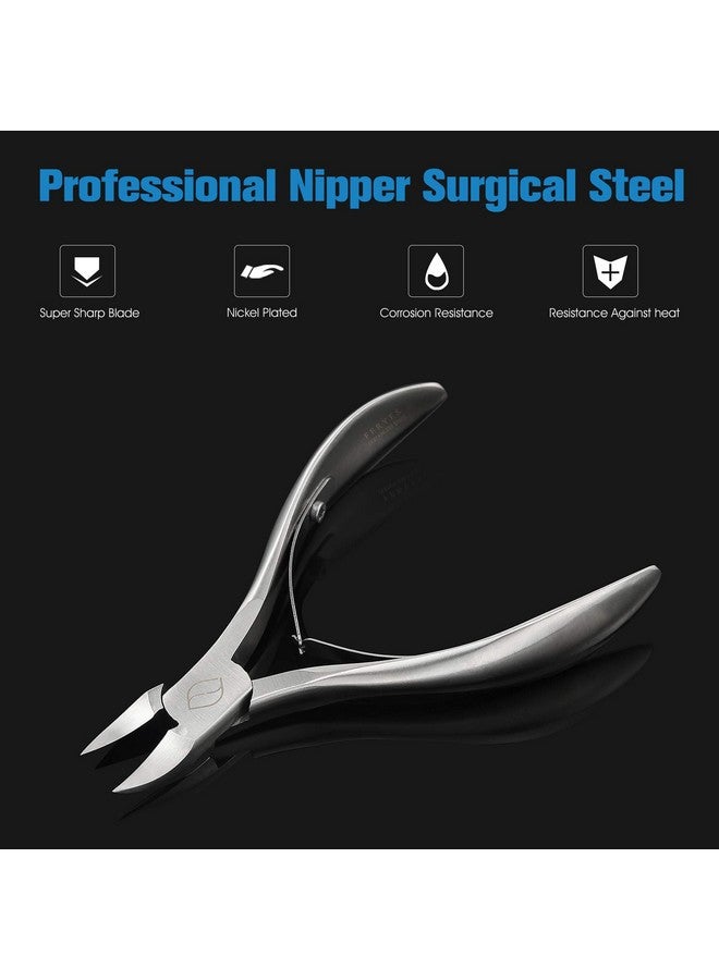 FERYES Toenail Clippers For Thick, Ingrown Toenails - Large Handle Toenail Cutters, Ingrown Tools 4R14 Stainless Steel Nail Clippers - Silver - Image 2