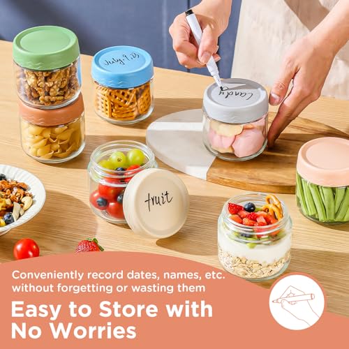 DRKIO 10 Oz Overnight Oats Containers with Lids - 6 Pack Glass Storage Jars with Airtight Lids Wide Mouth Mason Food Jars Great for Meal Prep Salad Chia Pudding Snacks Yogurt Sugar Spice Cereal - Image 5
