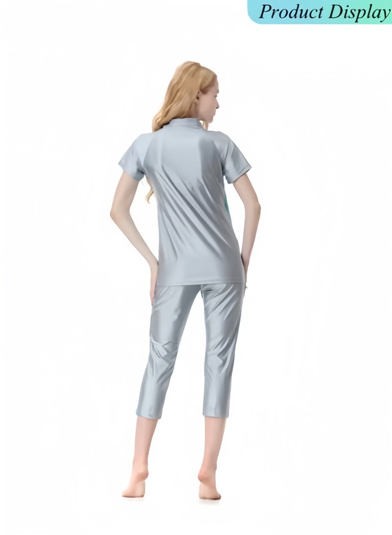 HALAMODO Women Modest Muslim Swimsuit, Short Sleeves Swimsuits, Muslim Beachwear, Swimming Swim Suit - Image 5