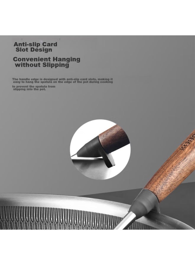 KBH Strainer, 304 Stainless Steel, Walnut Wood Handle, Anti-Scalding, For Dumplings And Noodles, 16Cm, Oil-Frying Ladle, Wire Mesh - Image 5