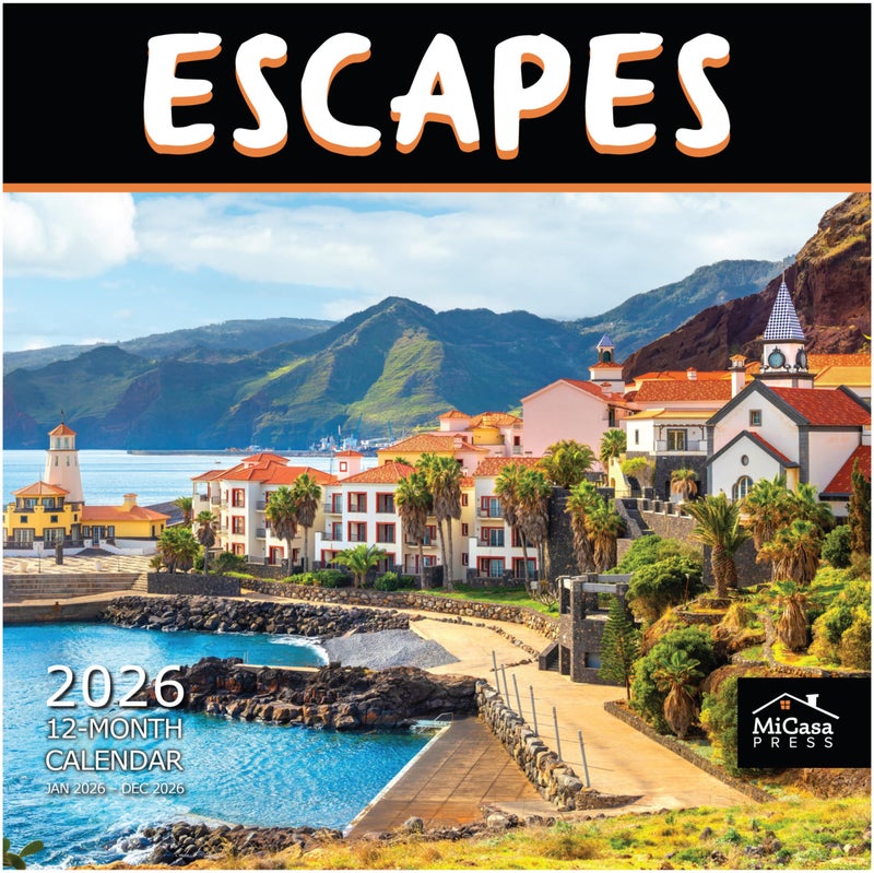 MICASA PRESS Escapes 2026 Wall Calendar 12 Month | 12" x 24" Open | Thick & Sturdy Paper | Holiday Gift | Scenic Travel Nature Calendar 2026 - Image 1