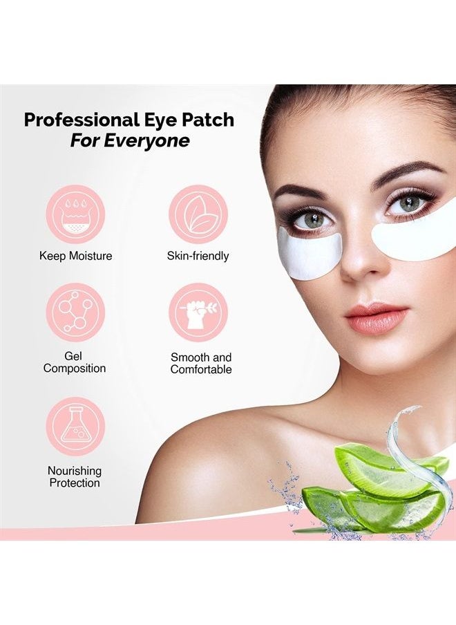 GreenLife 100 pairs 100% Naturel Eyelash Extension Under Eye Gel Pads patches kit Collagen with Aloe Vera Hydrogel Eye Patches set for Eyelash Extension Supplies Tools - 100 Pairs With Box  - Image 4