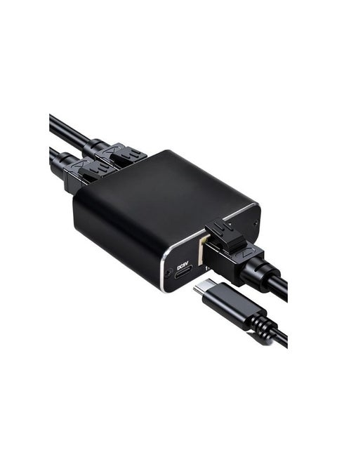 LAN Splitter 1 to 2 1000Mbps Gigabit Ethernet Switch with Type-C for Computer, Router, and Digital TV