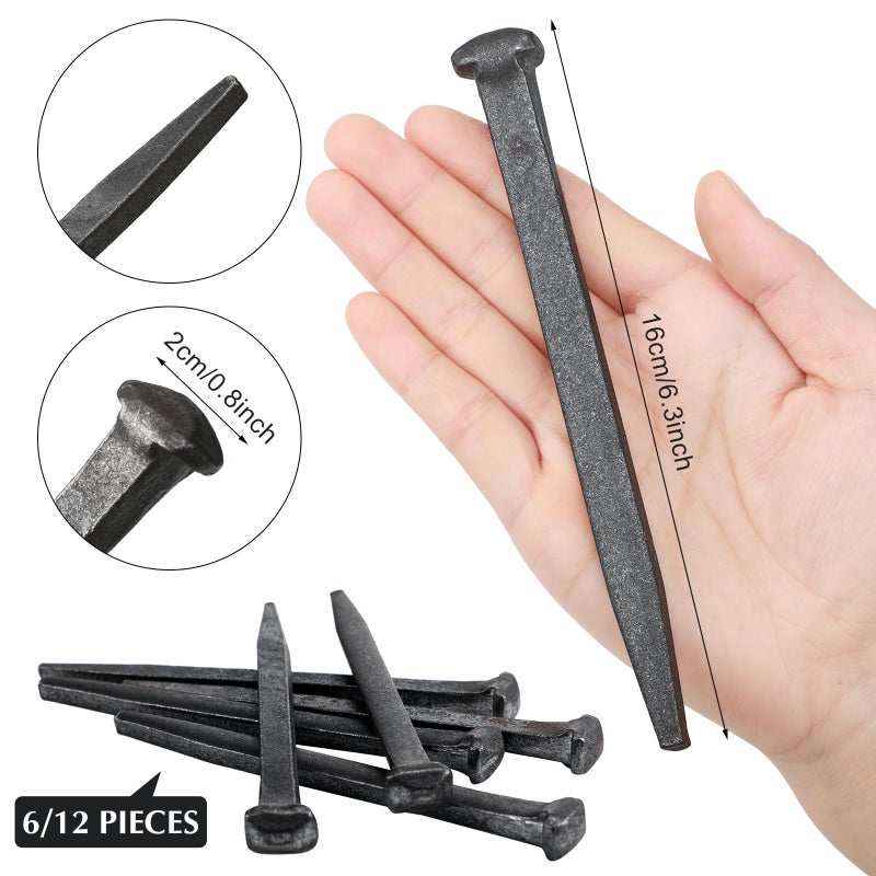 Sosation 6 Pcs Crucifix Iron Nails Passion of Jesus Christ Crucifixion Nails Metal Steel Replica Crucifixion Tack Roman Flat Head Tack for Church Christian Home Christmas Easter (6 Inch) - Image 2