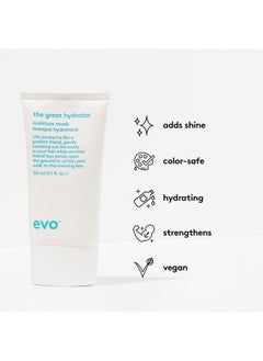 EVO EVO The Great Hydrator Moisture Hair Mask - Moisturise, Add Softness & Shine, Nourishing & Hydrating Treatment for Dry Hair - 150ml / 5.1fl.oz  - Image 2