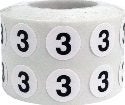 InStockLabels.com 1/2" Inch Number 3 Stickers, Semi-Gloss White Round Labels with Black Text, 1000 Labels on a Roll, Perfect for Home Organization and Office Management, Permanent Adhesive - Image 3
