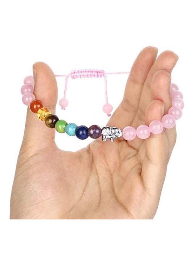 Top Plaza 7 Chakra Bead Bracelet Elephant Gifts Distance Couples Bracelets Lava Rock Stone Healing Crystals Yoga Anxiety Bracelets  Men, 8.5 inches, Stone Crystal Metal  - Image 2