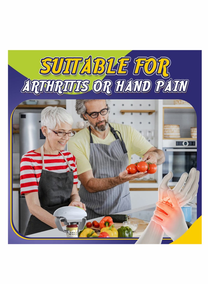 SYOSI فتاحة برطمان كهربائية، فتاحة برطمان أوتوماتيكية، فتاحة زجاجات، فتاحة برطمان كهربائية لكبار السن الذين يعانون من التهاب المفاصل - Image 5