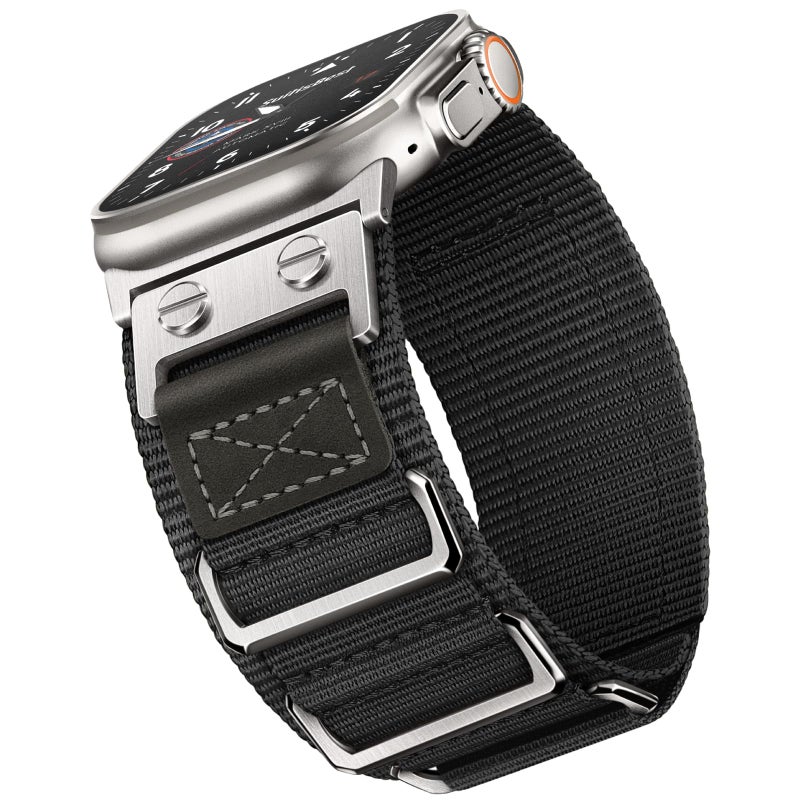 Suitisbest أشرطة Suitisbest المتينة متوافقة مع ساعة آبل ألترا 49mm 46mm 45mm 44mm 42mm، حزام معدني رياضي من النايلون العسكري 3 حلقات متين لسلسلة iWatch 11 10 9 8 7 6 5 4 3، SE 3 2 1، ألترا 3 2 1 - Image 1