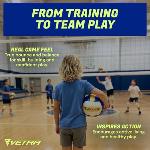 VETRA Volleyball Soft Touch Volley Ball Official Size 5 Yellow/Blue/White Outdoor Indoor Beach Gym Game Ball New (Yellow/Blue/White) - Image 5