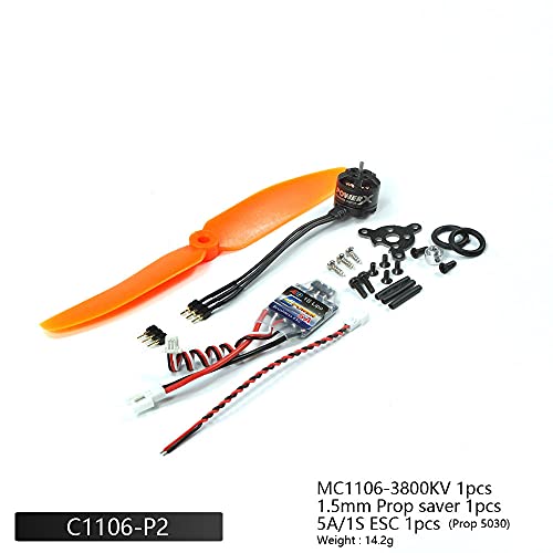 VilogaRC 1S 37V Micro Brushless Motor MC11063800KV with ESC Power Combo Used for Fixed Wing Micro Indoor Airplane F3P Model Airplane C1106P2 - Image 5