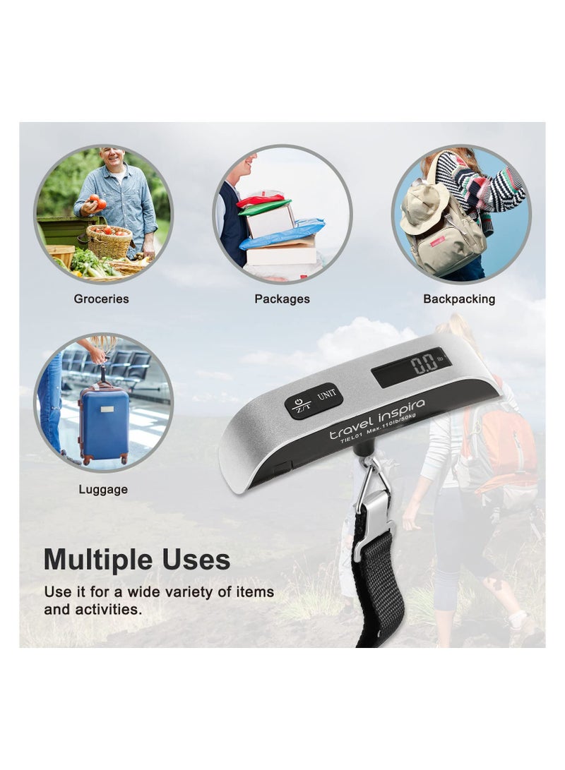 Portable Digital Luggage Scale with LCD Display Black/Silver - Image 2