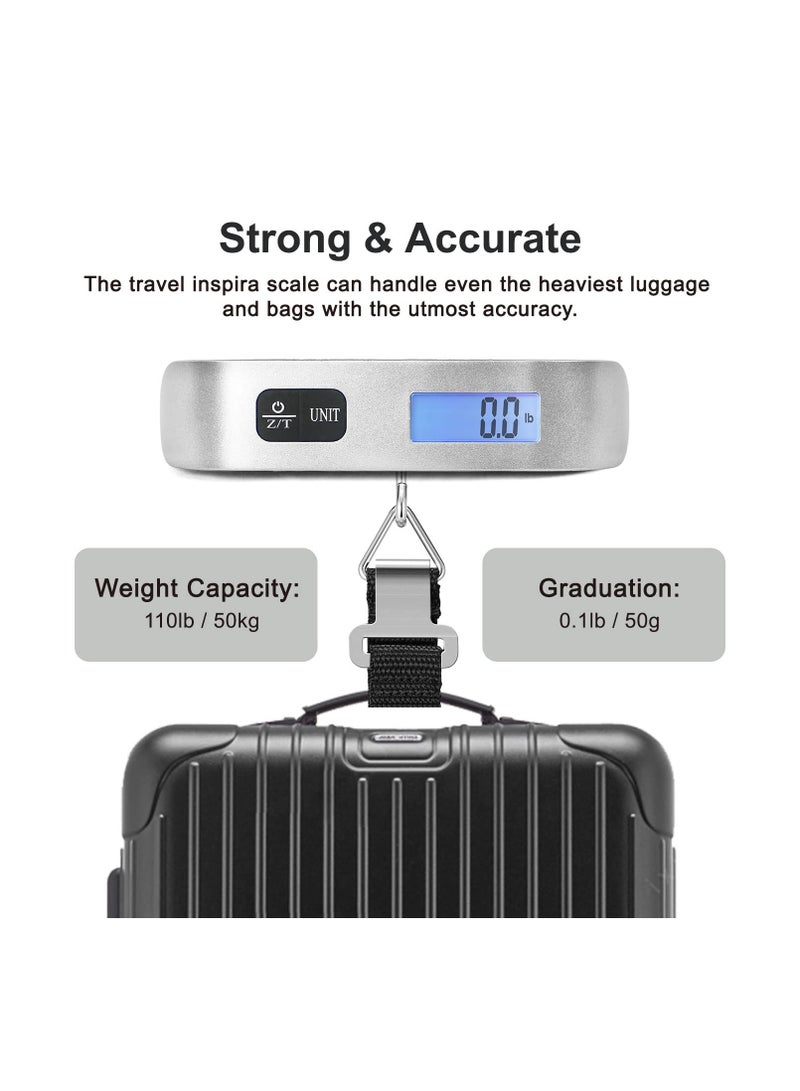 Portable Digital Luggage Scale with LCD Display Black/Silver - Image 3