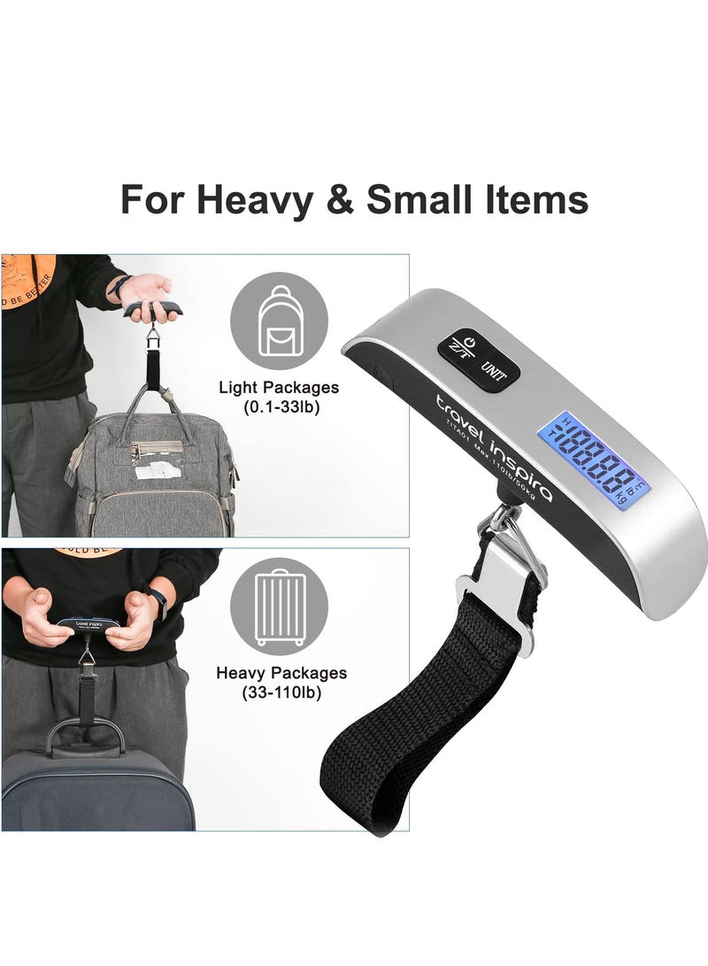 Portable Digital Luggage Scale with LCD Display Black/Silver - Image 4