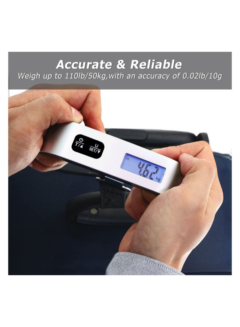 Portable Digital Luggage Scale with LCD Display Black/Silver - Image 5