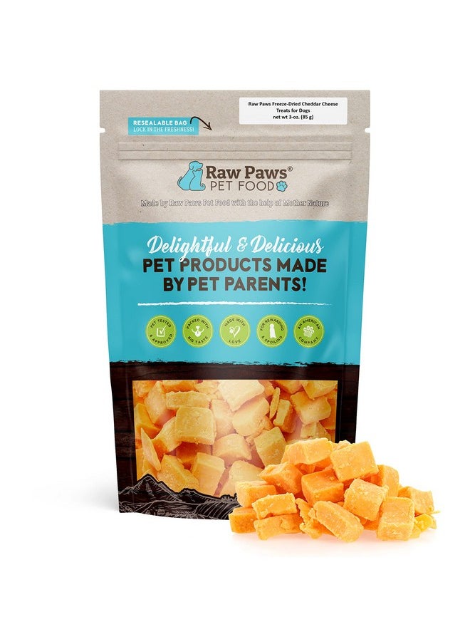 Raw Paws - Freeze Dried Cheddar Cheese Treats For Dogs, 3Oz  Crunchy Dog Cheese Puffs Made In Usa, Natural Dried Cheese For Dogs  100% Real Wisconsin Cheddar Cheese Bites For Dogs  Dog Cheese Treats - Image 1