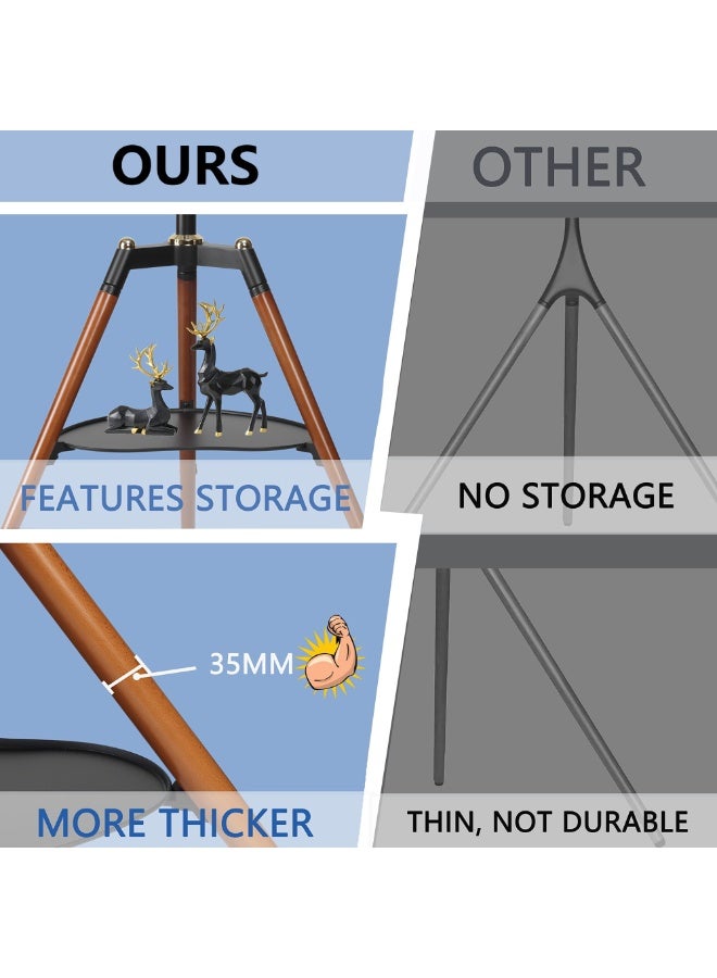 والالا حامل تلفزيون ثلاثي القوائم عالمي، حامل تلفزيون ثلاثي القوائم لشاشة LED LCD مسطحة منحنية مقاس 32-65 بوصة، حامل عرض تلفزيون استوديو قابل لضبط الارتفاع مع دوران 140 درجة لغرفة النوم وغرفة المعيشة وحامل تلفزيون زاوية - Image 4