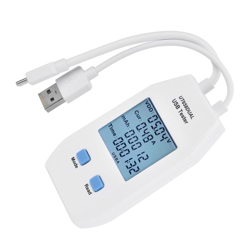 UT658 Dual USB Tester Monitor Voltage Current Energy Digital Power Capacity Meter - Image 2
