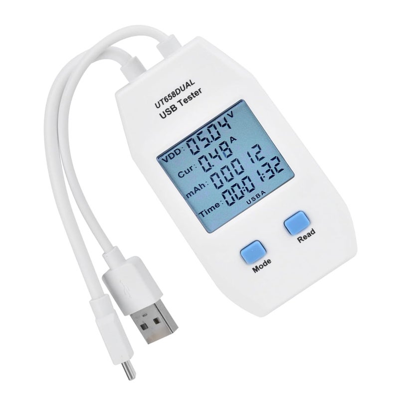 UT658 Dual USB Tester Monitor Voltage Current Energy Digital Power Capacity Meter - Image 4
