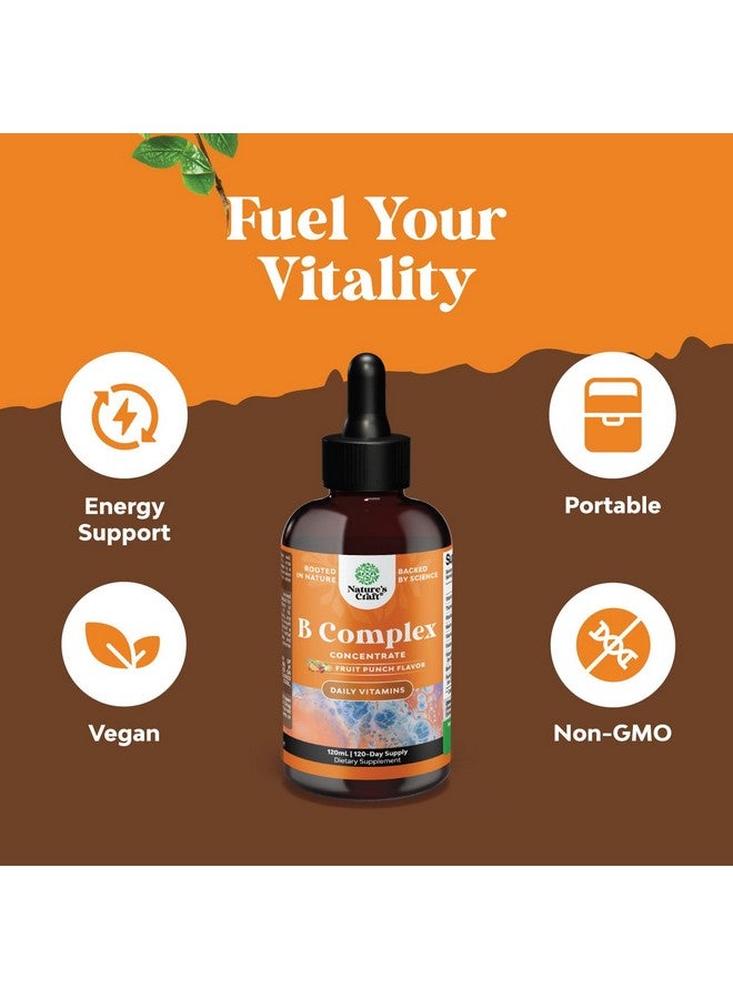 Natures Craft Vegan Vitamin B Complex Liquid - 9-in-1 Liquid B Complex Vitamins for Women & Men with B1 B2 B3 B5 B6 B7 Folate Methyl B12 Plus Vitamin C - Super Concentrated Non GMO & Naturally Flavored (120svg) - Image 4