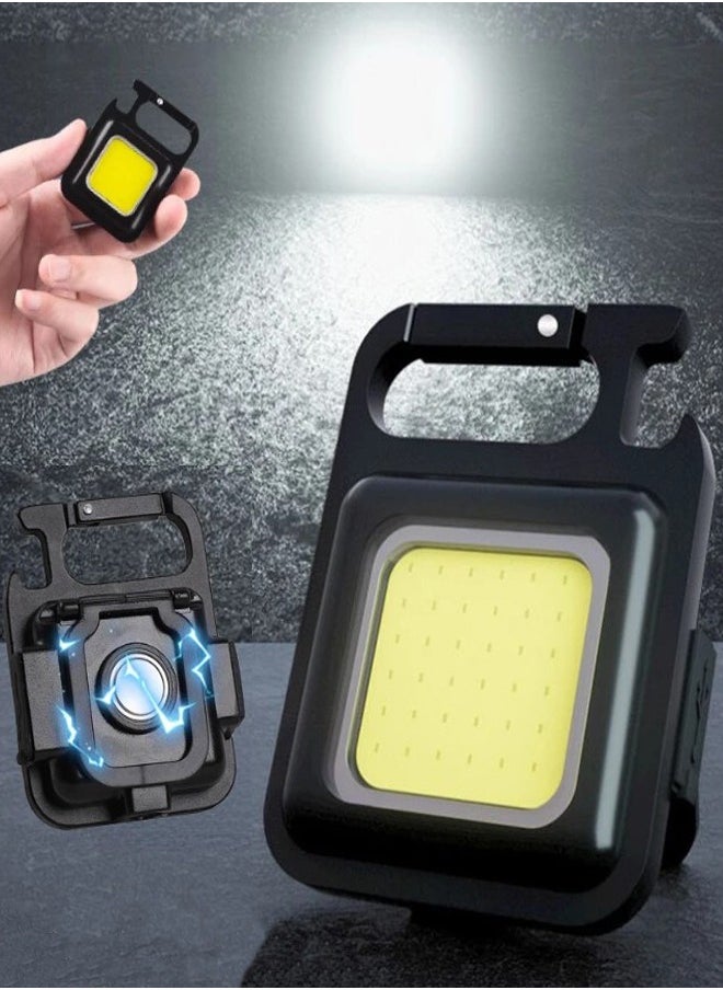 Generic COB Keychain Work Light, 500 Lumens with Emergency Light Bottle Opener, Aluminum Alloy Material, Type-C Smart Fast Charging, Suitable for Outdoor, Camping, Party  - Image 1